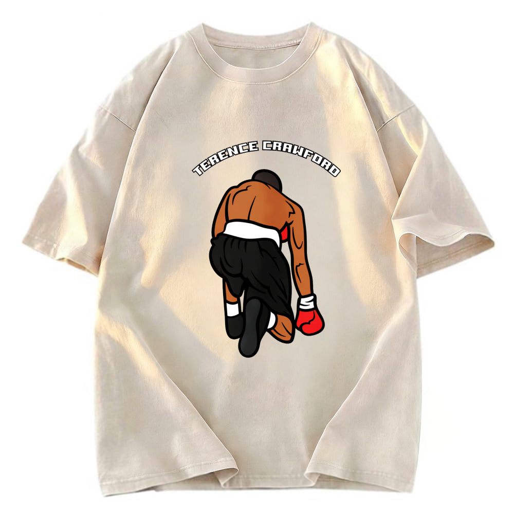 Tokyosol Terence Crawford Boxing Cartoon Art Washed T-Shirt