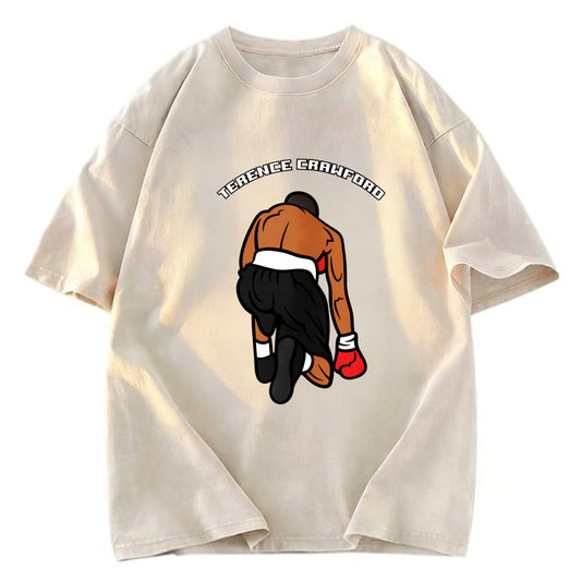 Tokyosol Terence Crawford Boxing Cartoon Art Washed T-Shirt