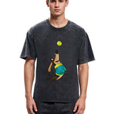 Tokyosol Dog Playing Rugby Washed T-Shirt