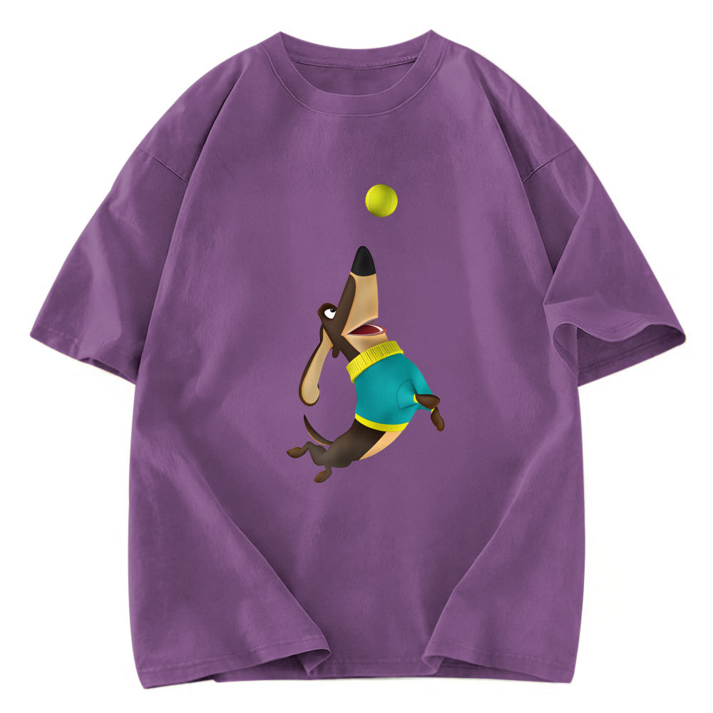 Tokyosol Dog Playing Rugby Washed T-Shirt