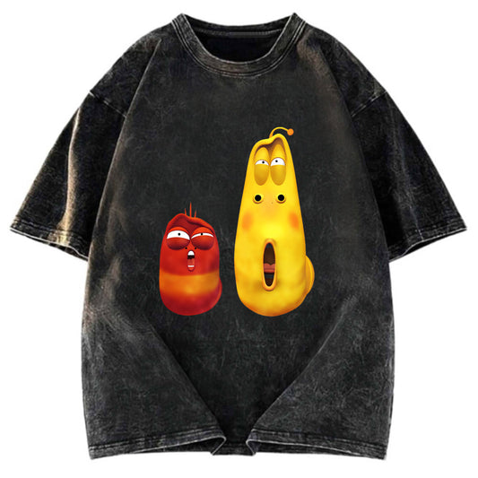 Tokyosol Smiling Larve Red and Yellow Washed T-Shirt
