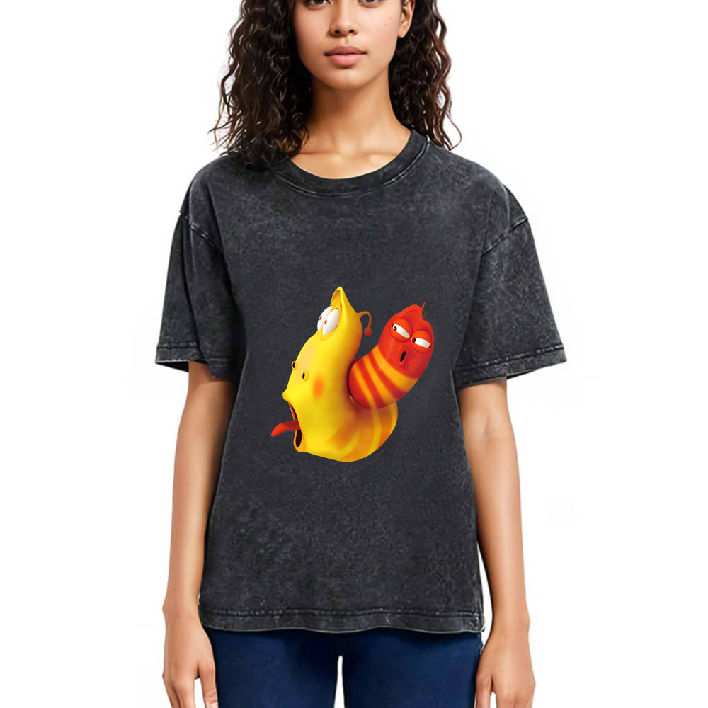 Tokyosol Larve Red and Yellow Washed T-Shirt