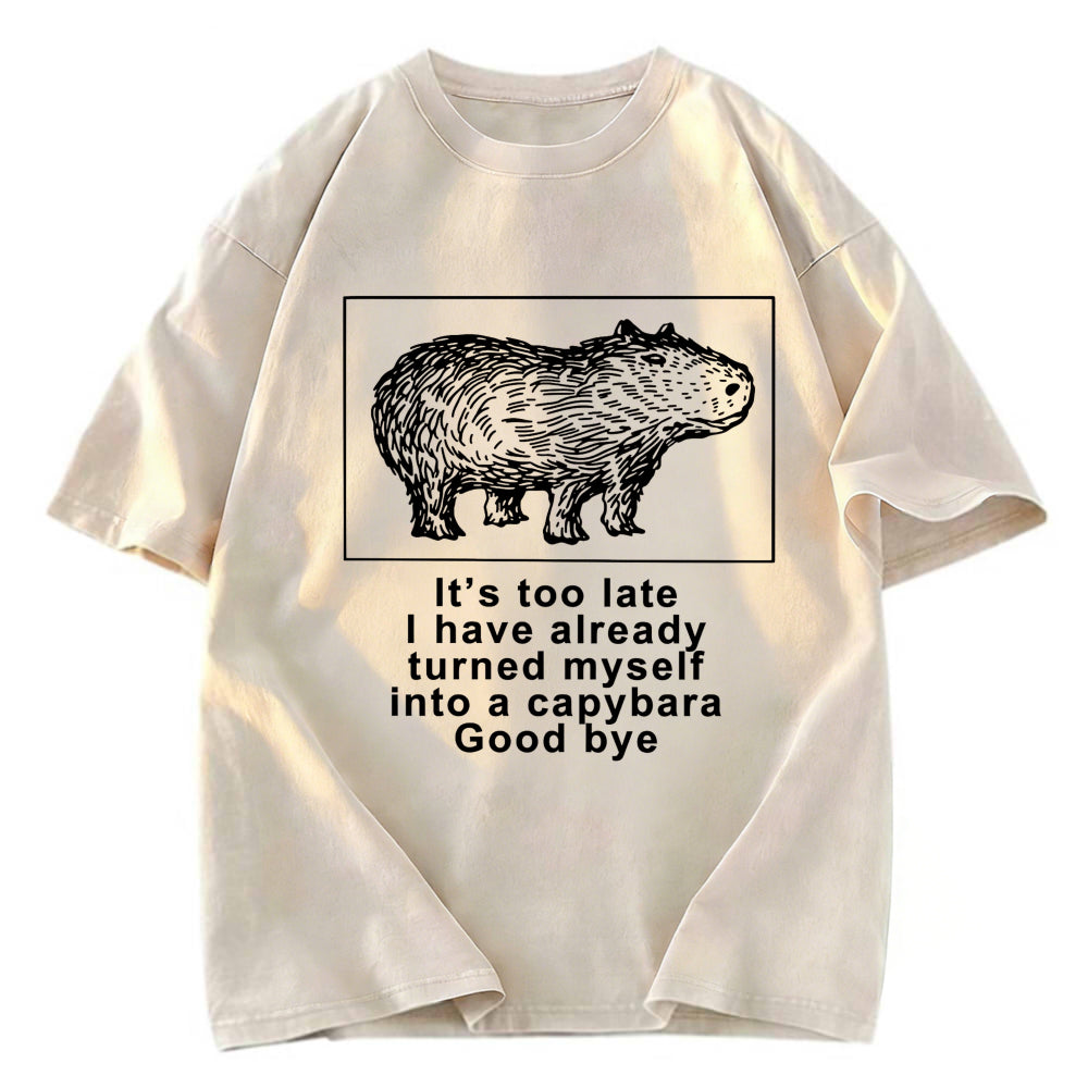 Tokyosol I Have Turned Myself Into A Capybara Washed T-Shirt