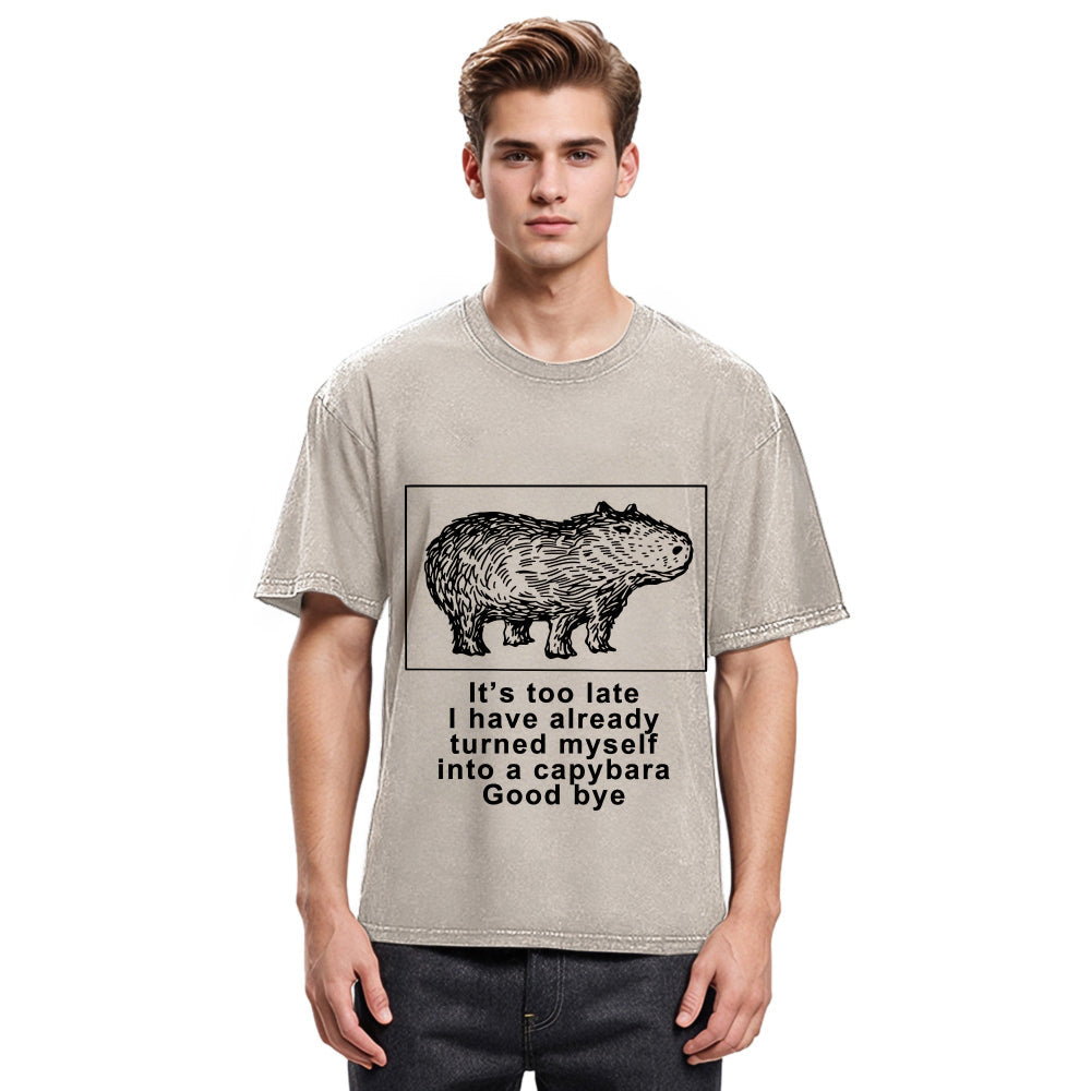Tokyosol I Have Turned Myself Into A Capybara Washed T-Shirt