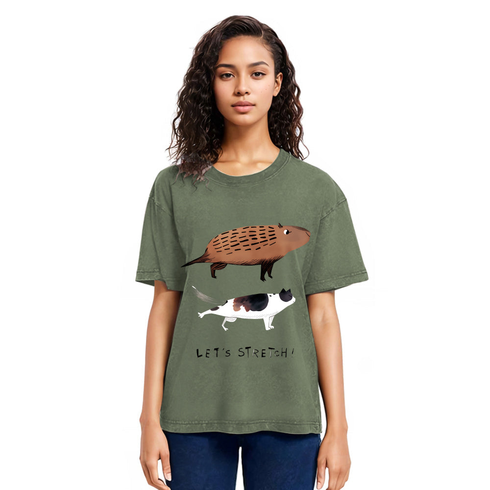 Tokyosol Let's Stretch Together Washed T-Shirt