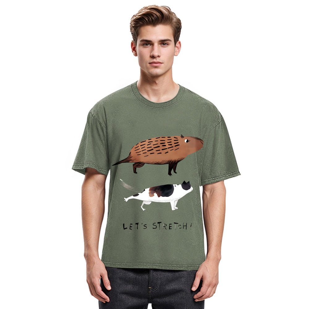 Tokyosol Let's Stretch Together Washed T-Shirt