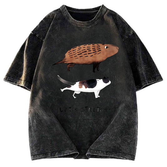 Tokyosol Let's Stretch Together Washed T-Shirt