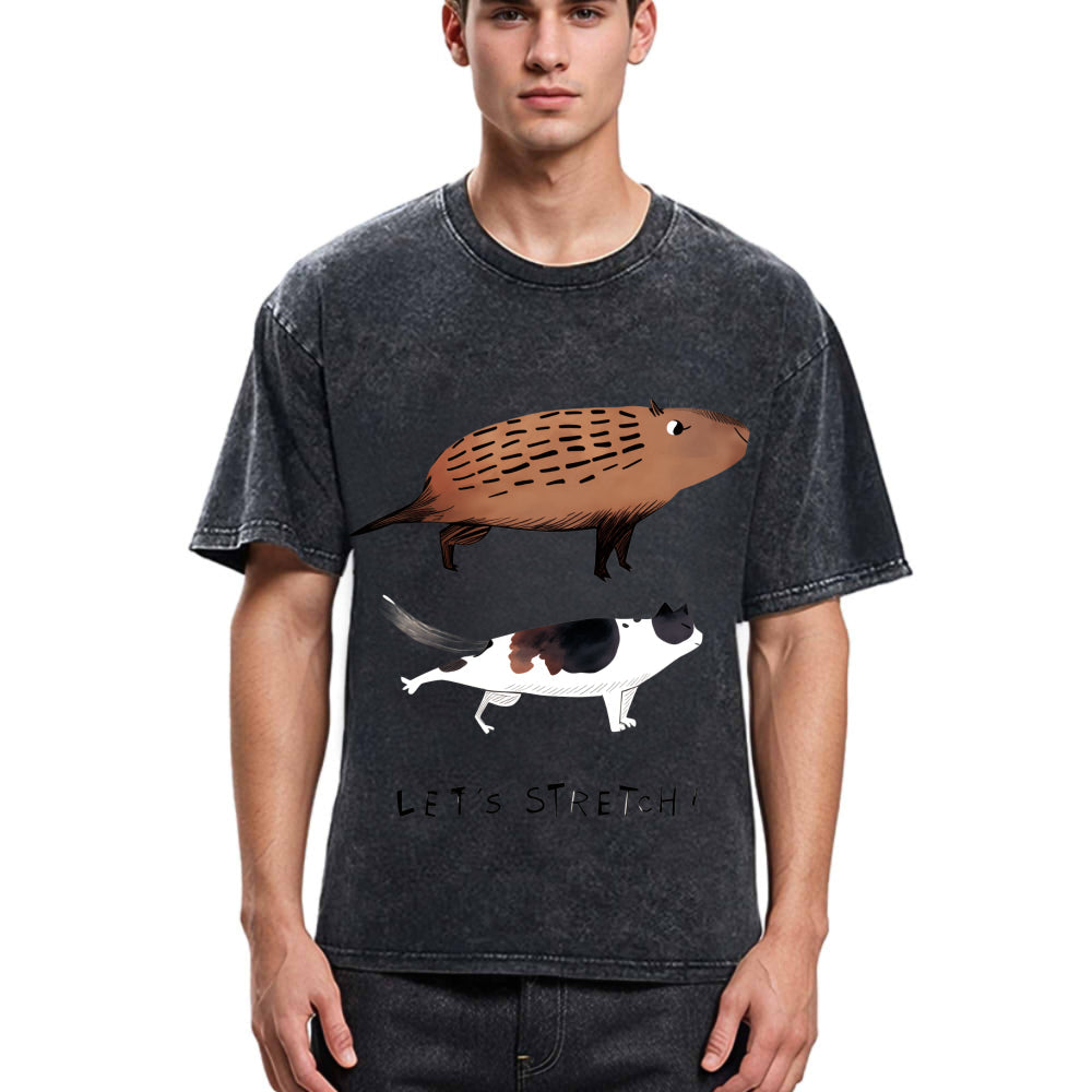 Tokyosol Let's Stretch Together Washed T-Shirt
