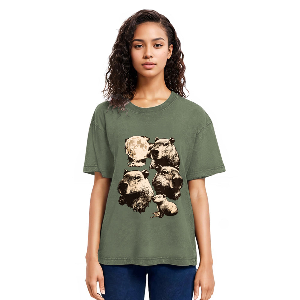 Tokyosol Capybara Full Moon Washed T-Shirt