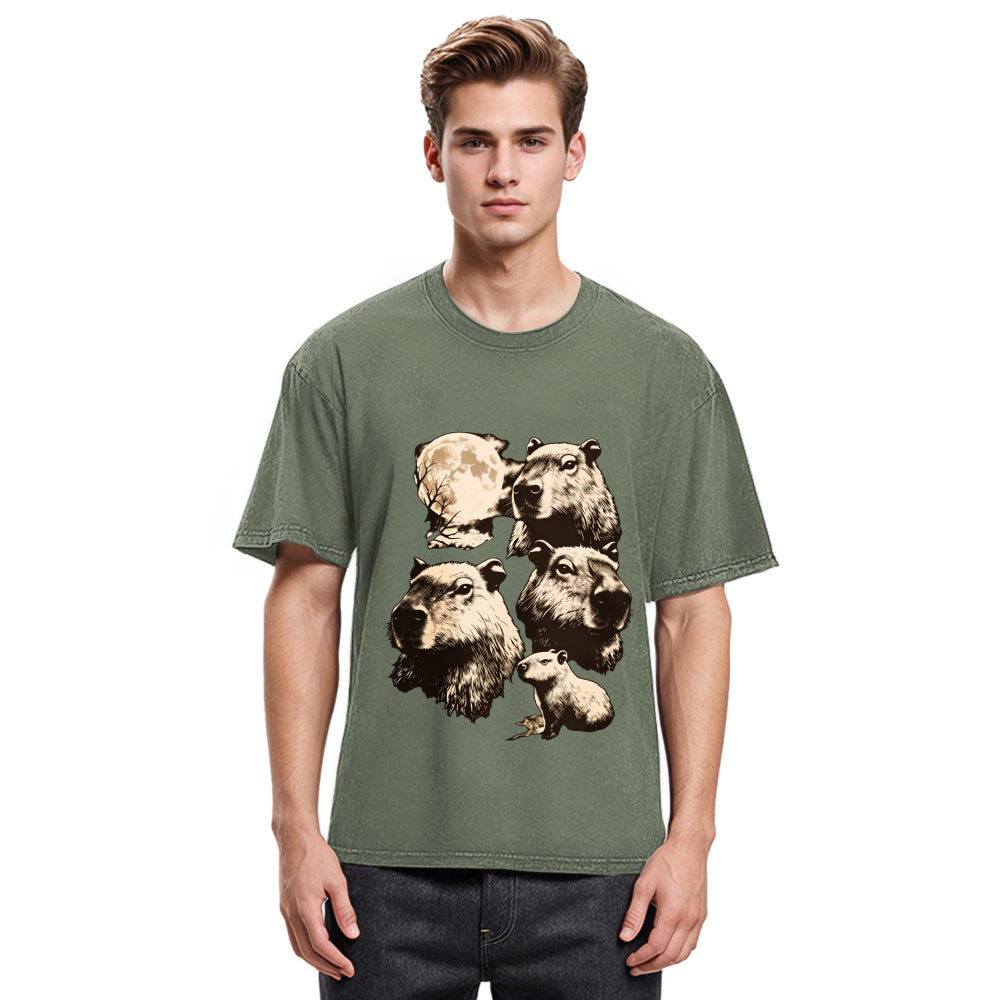 Tokyosol Capybara Full Moon Washed T-Shirt