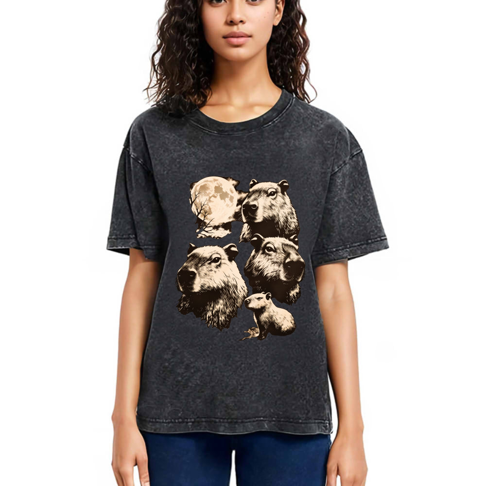 Tokyosol Capybara Full Moon Washed T-Shirt