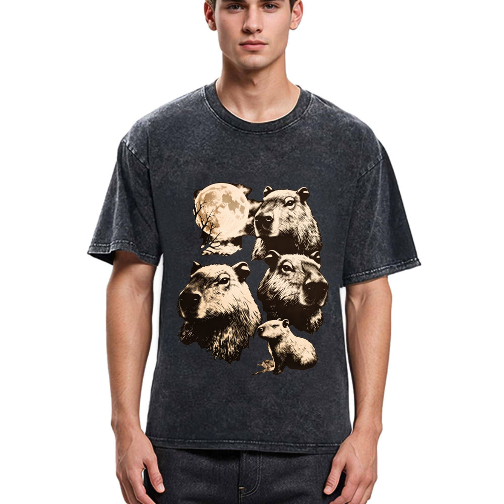 Tokyosol Capybara Full Moon Washed T-Shirt