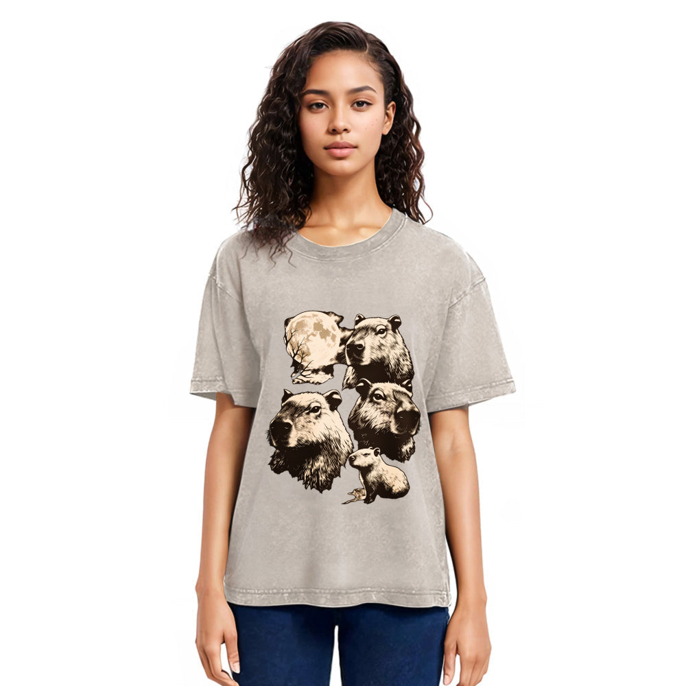 Tokyosol Capybara Full Moon Washed T-Shirt