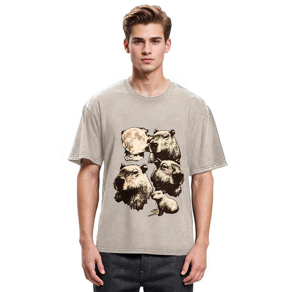 Tokyosol Capybara Full Moon Washed T-Shirt