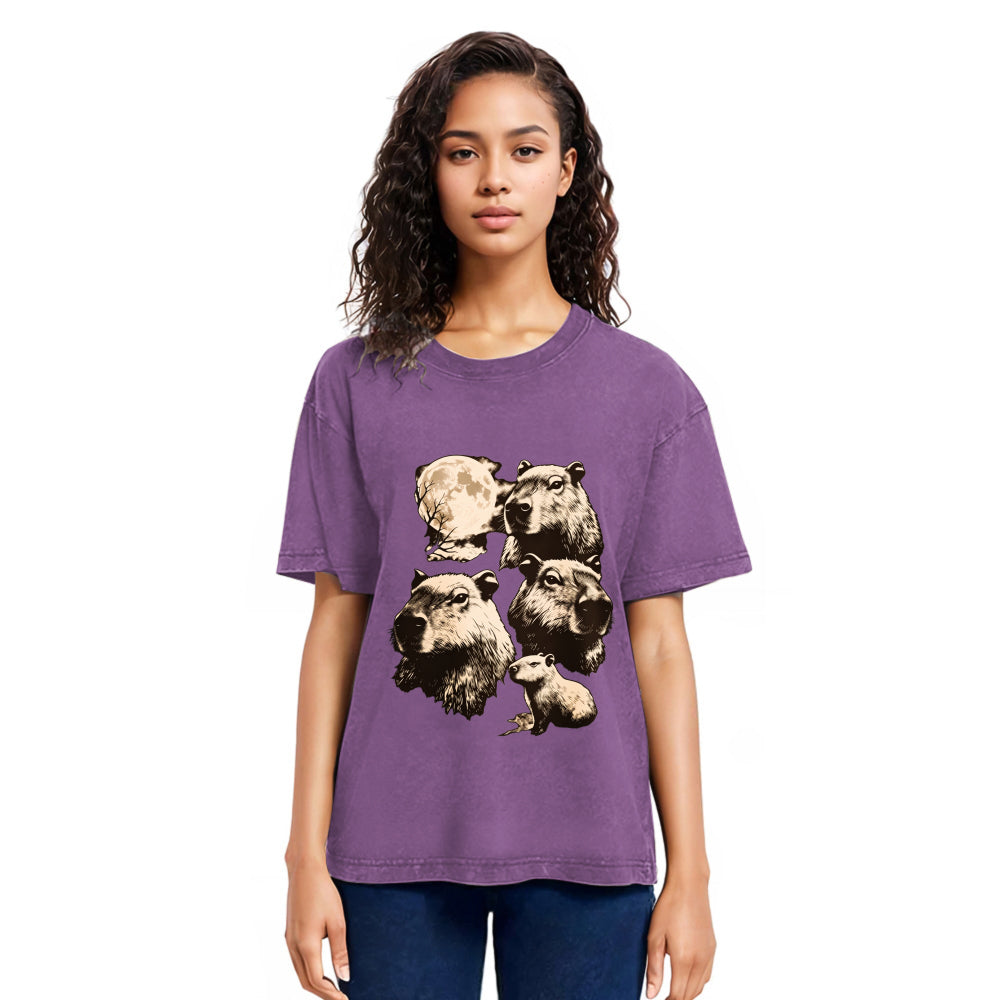 Tokyosol Capybara Full Moon Washed T-Shirt