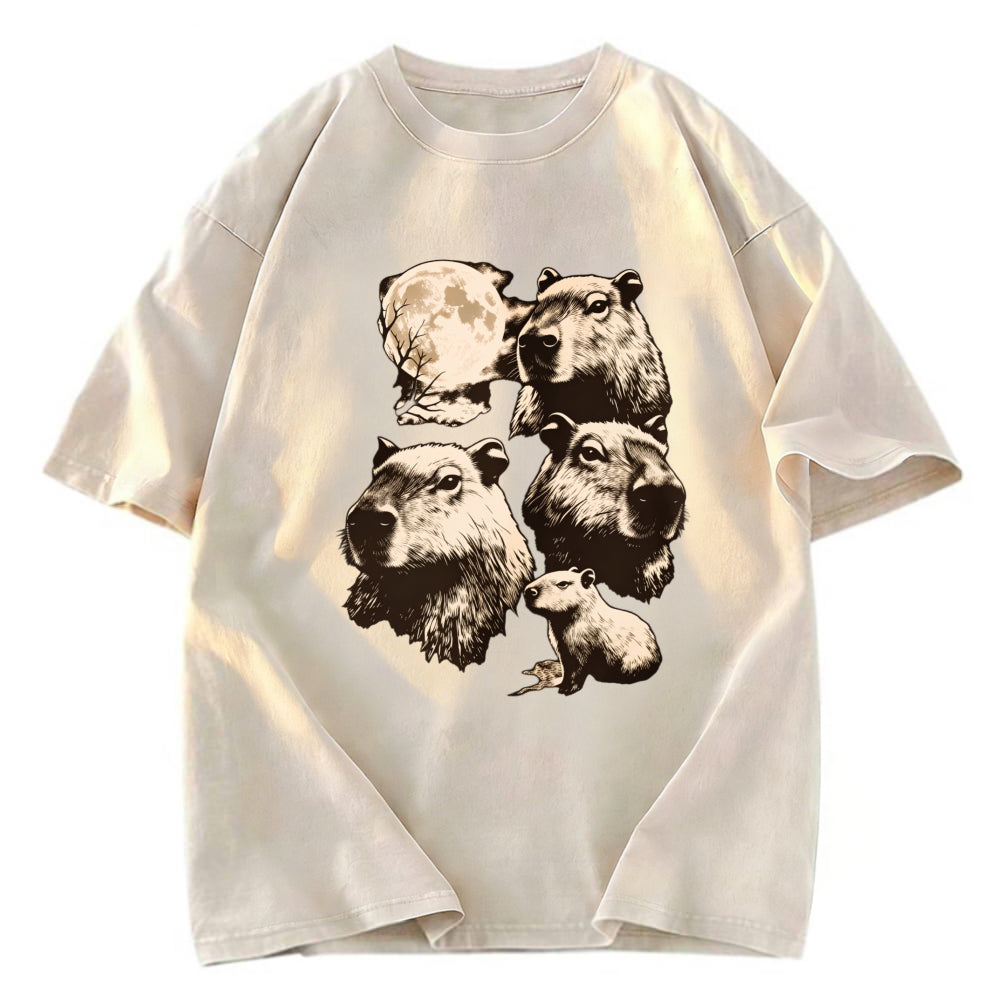 Tokyosol Capybara Full Moon Washed T-Shirt
