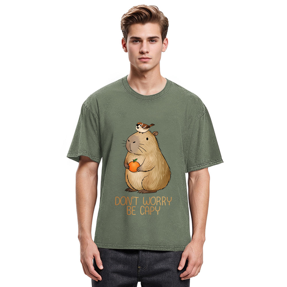 Tokyosol Capybaras Don't Worry Washed T-Shirt