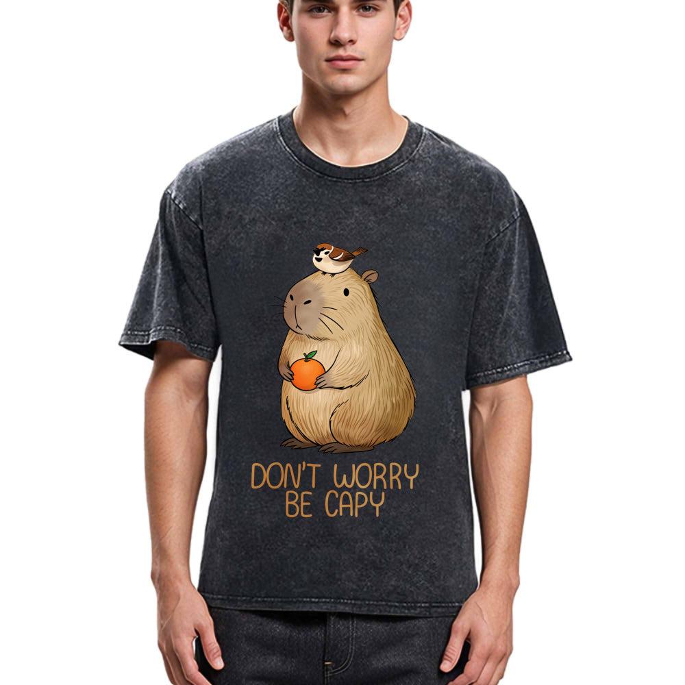 Tokyosol Capybaras Don't Worry Washed T-Shirt