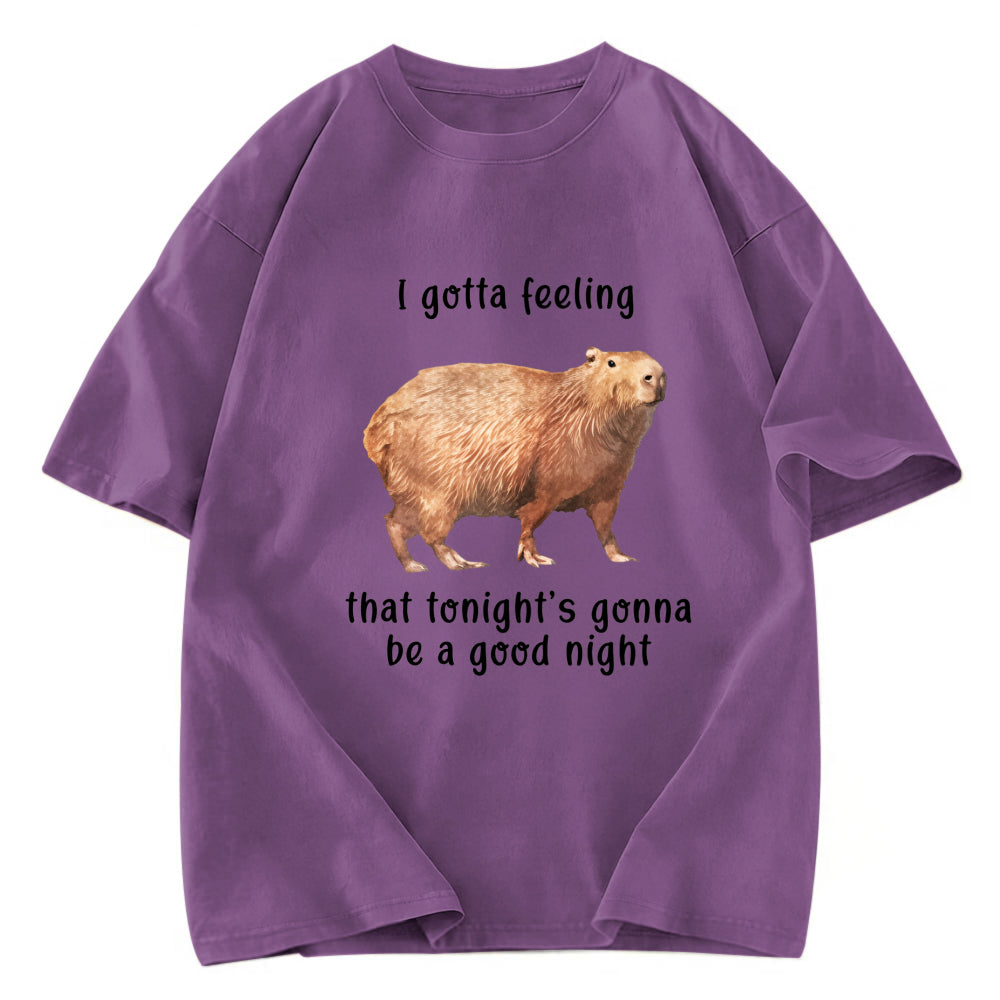 Tokyosol Capybara Gotta Feeling Washed T-Shirt