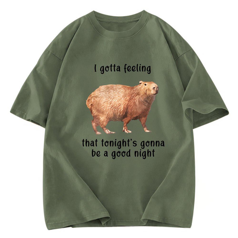 Tokyosol Capybara Gotta Feeling Washed T-Shirt