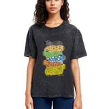 Tokyosol Colorful Capybaras Washed T-Shirt