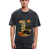 Tokyosol Japanese Vending Machine Cat Washed T-Shirt