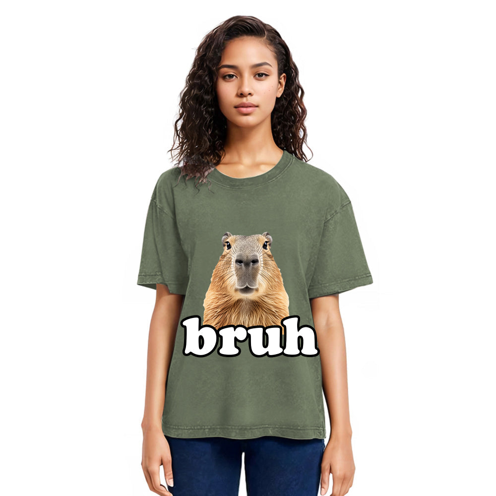 Tokyosol Bruh Capybara Washed T-Shirt