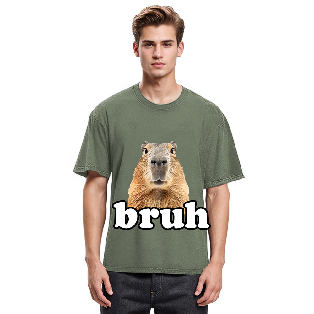 Tokyosol Bruh Capybara Washed T-Shirt