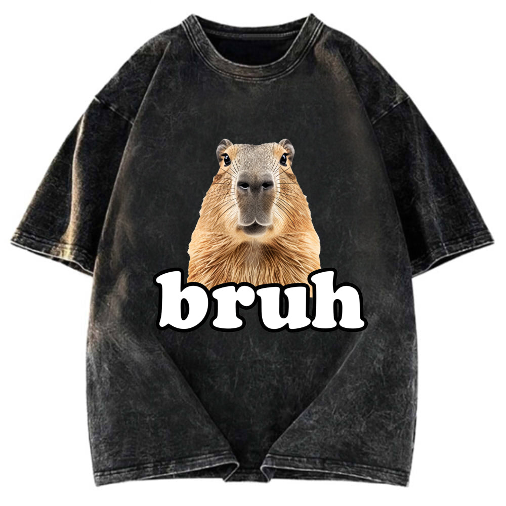 Tokyosol Bruh Capybara Washed T-Shirt