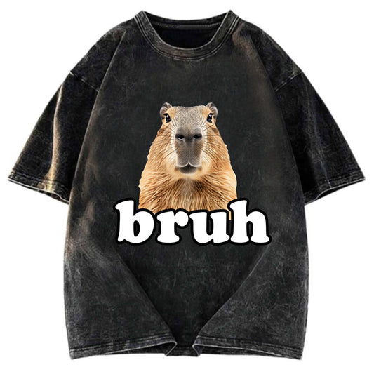 Tokyosol Bruh Capybara Washed T-Shirt