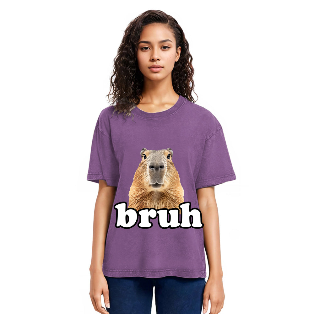 Tokyosol Bruh Capybara Washed T-Shirt