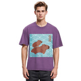 Tokyosol Kawaii Capybara Ukiyo-e Washed T-Shirt