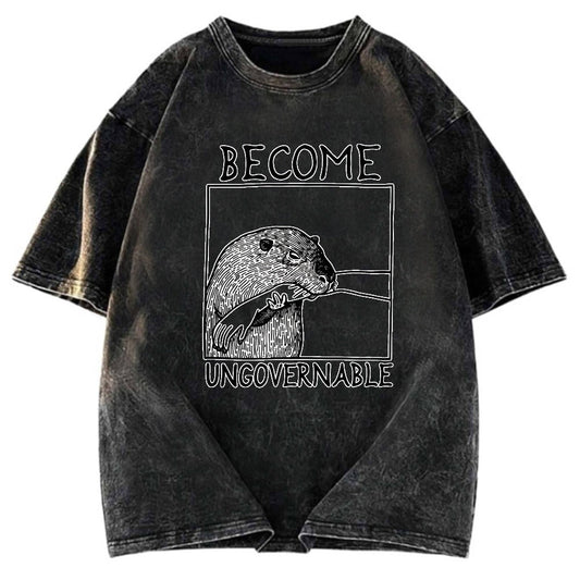Tokyosol Become Ungovernable Capybara Bites People Washed T-Shirt
