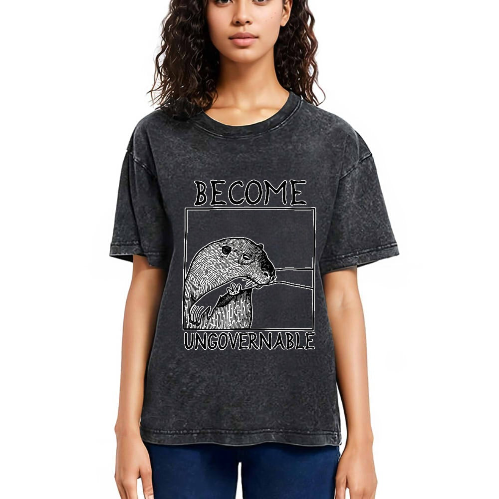 Tokyosol Become Ungovernable Capybara Bites People Washed T-Shirt