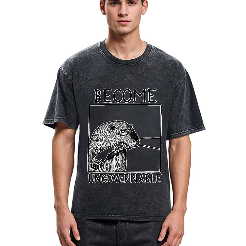 Tokyosol Become Ungovernable Capybara Bites People Washed T-Shirt