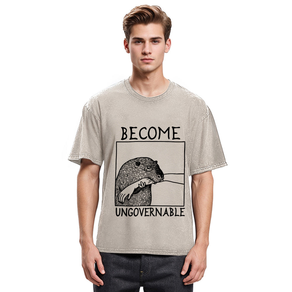 Tokyosol Become Ungovernable Capybara Bites People Washed T-Shirt