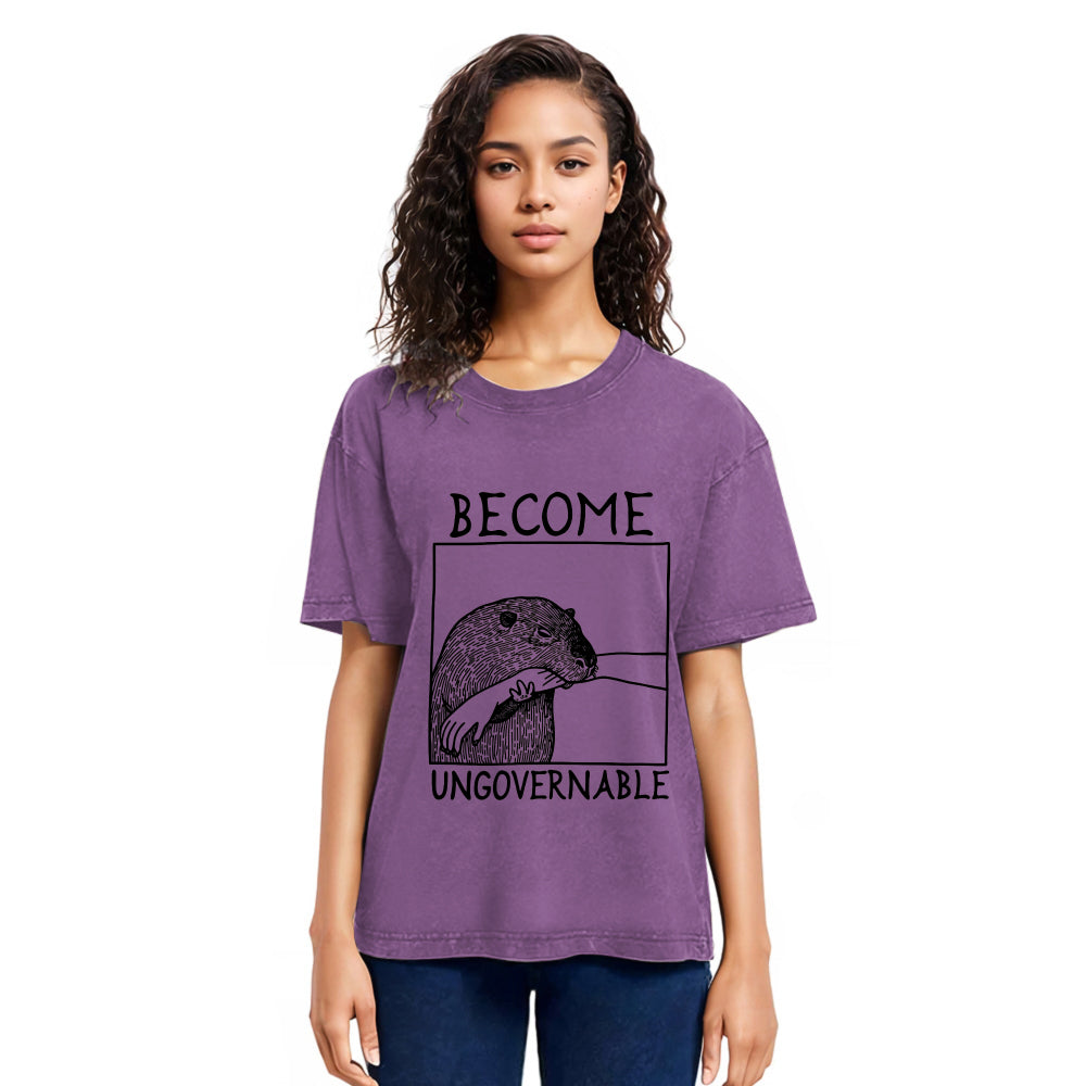 Tokyosol Become Ungovernable Capybara Bites People Washed T-Shirt