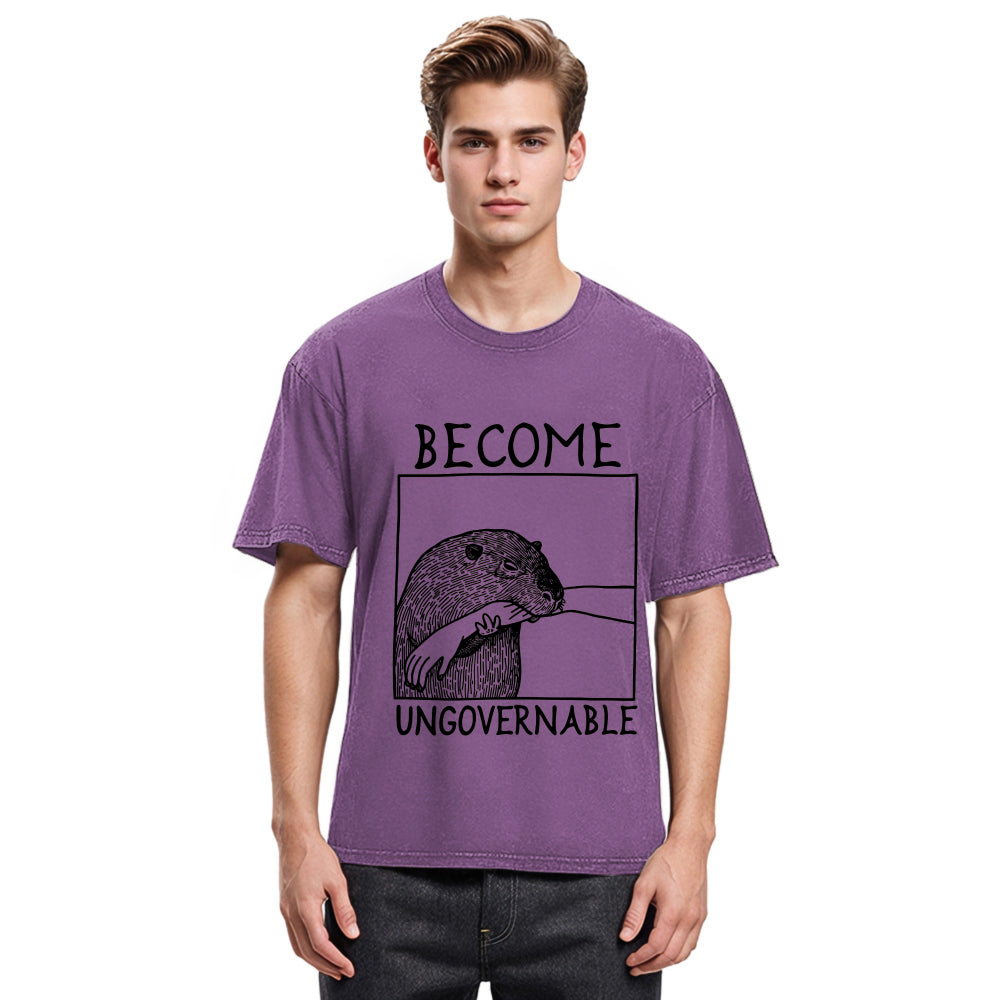 Tokyosol Become Ungovernable Capybara Bites People Washed T-Shirt