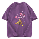 Tokyosol Sakura Cherry Blossom Japanese Washed T-Shirt