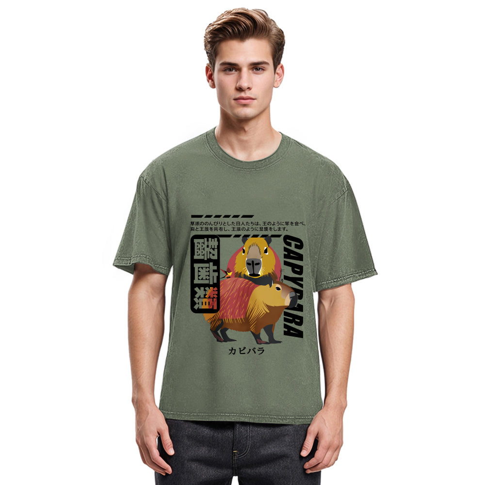 Tokyosol Capybara Japanese Washed T-Shirt