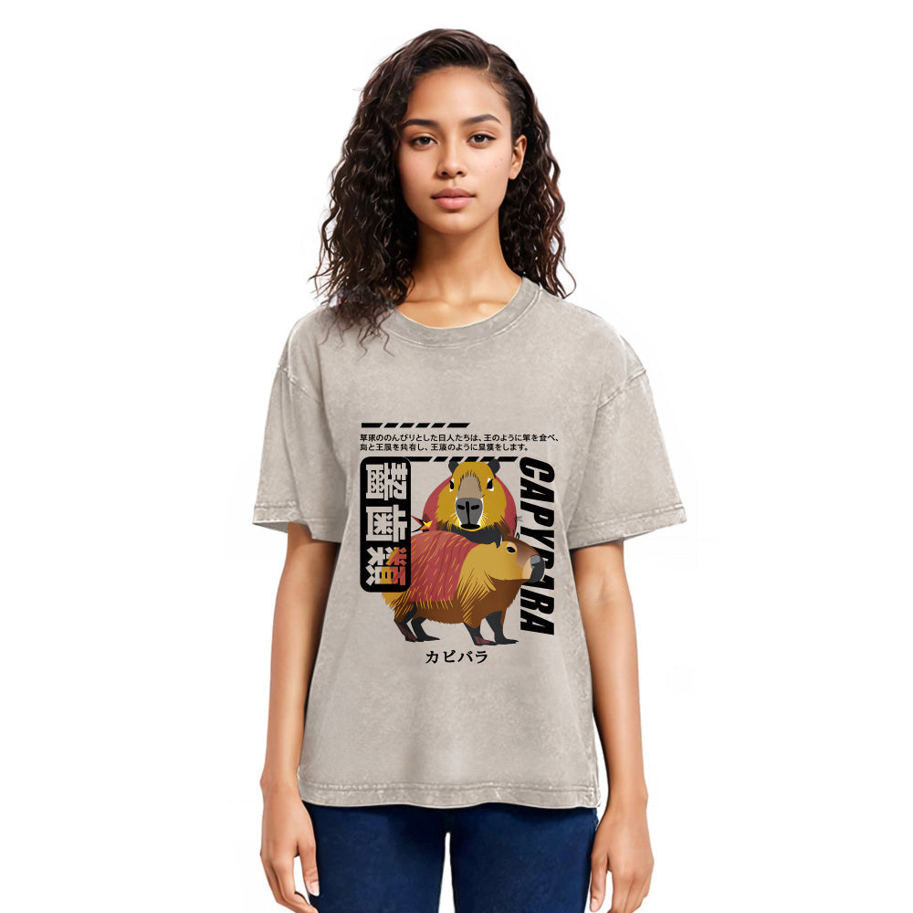 Tokyosol Capybara Japanese Washed T-Shirt