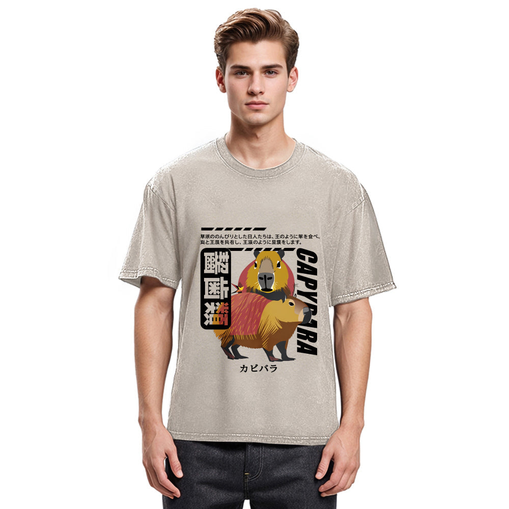 Tokyosol Capybara Japanese Washed T-Shirt