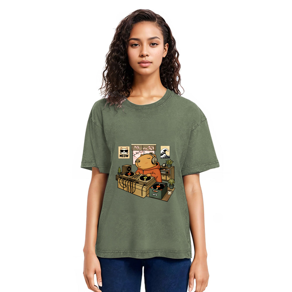 Tokyosol Capybara DJ Washed T-Shirt