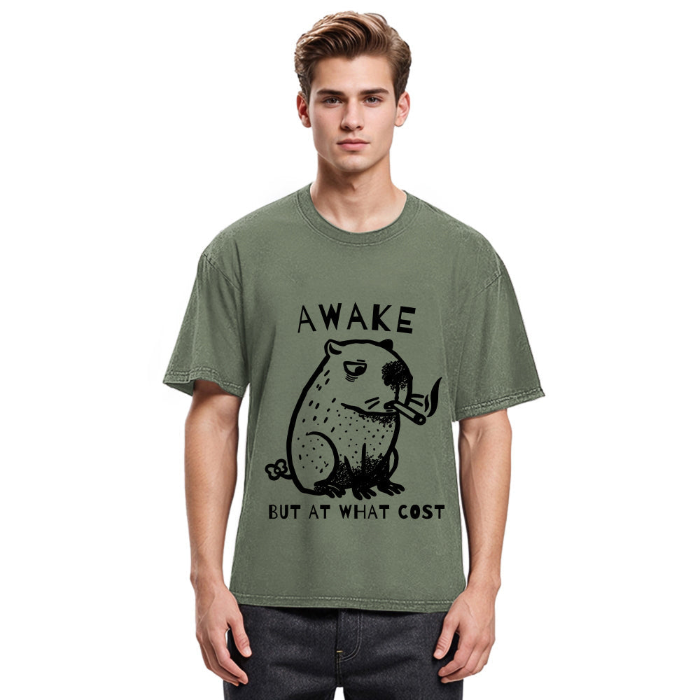Tokyosol Capybara Smoking Washed T-Shirt
