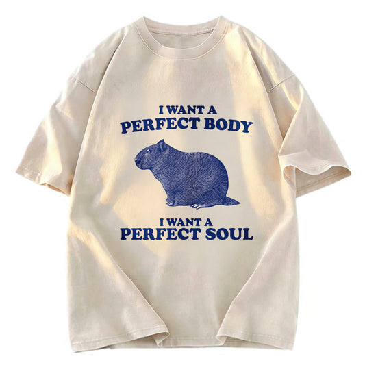 Tokyosol Capybara I Want A Perfect Washed T-Shirt
