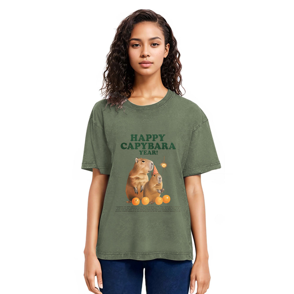 Tokyosol Happy Capybara Year Washed T-Shirt