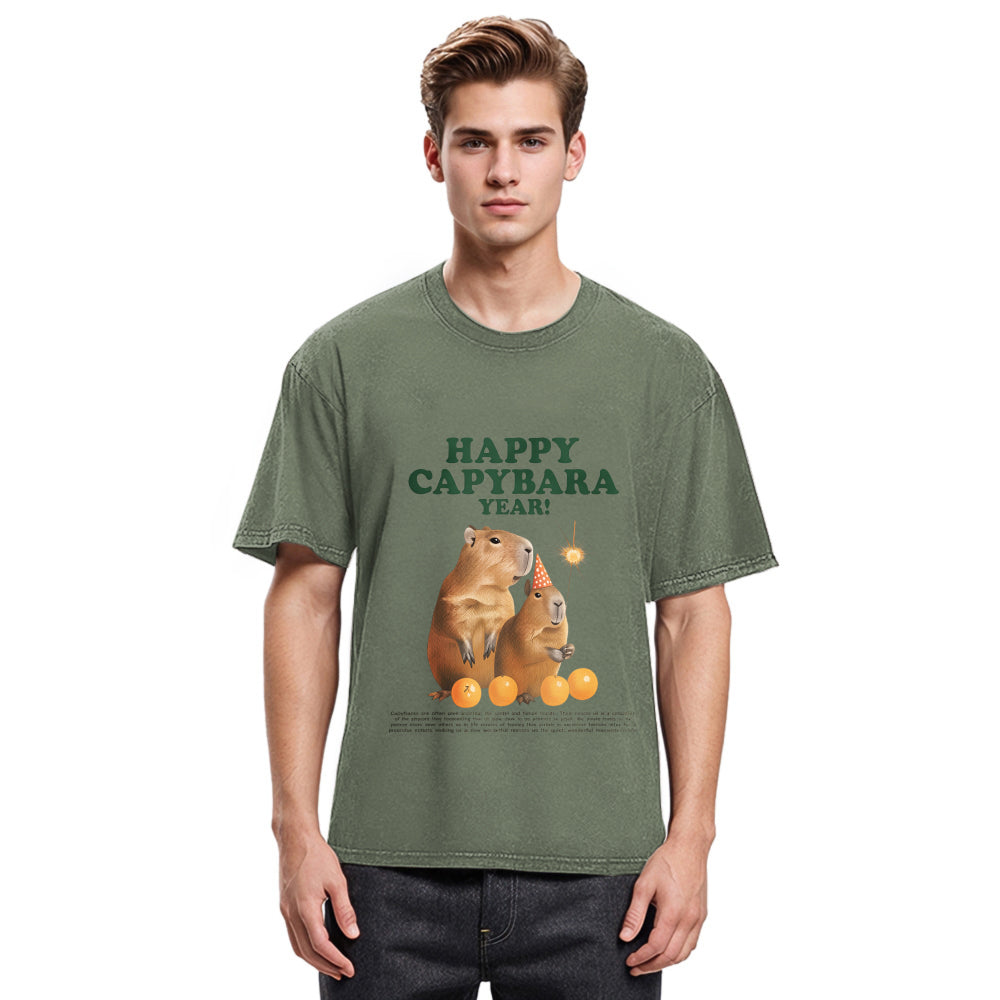 Tokyosol Happy Capybara Year Washed T-Shirt