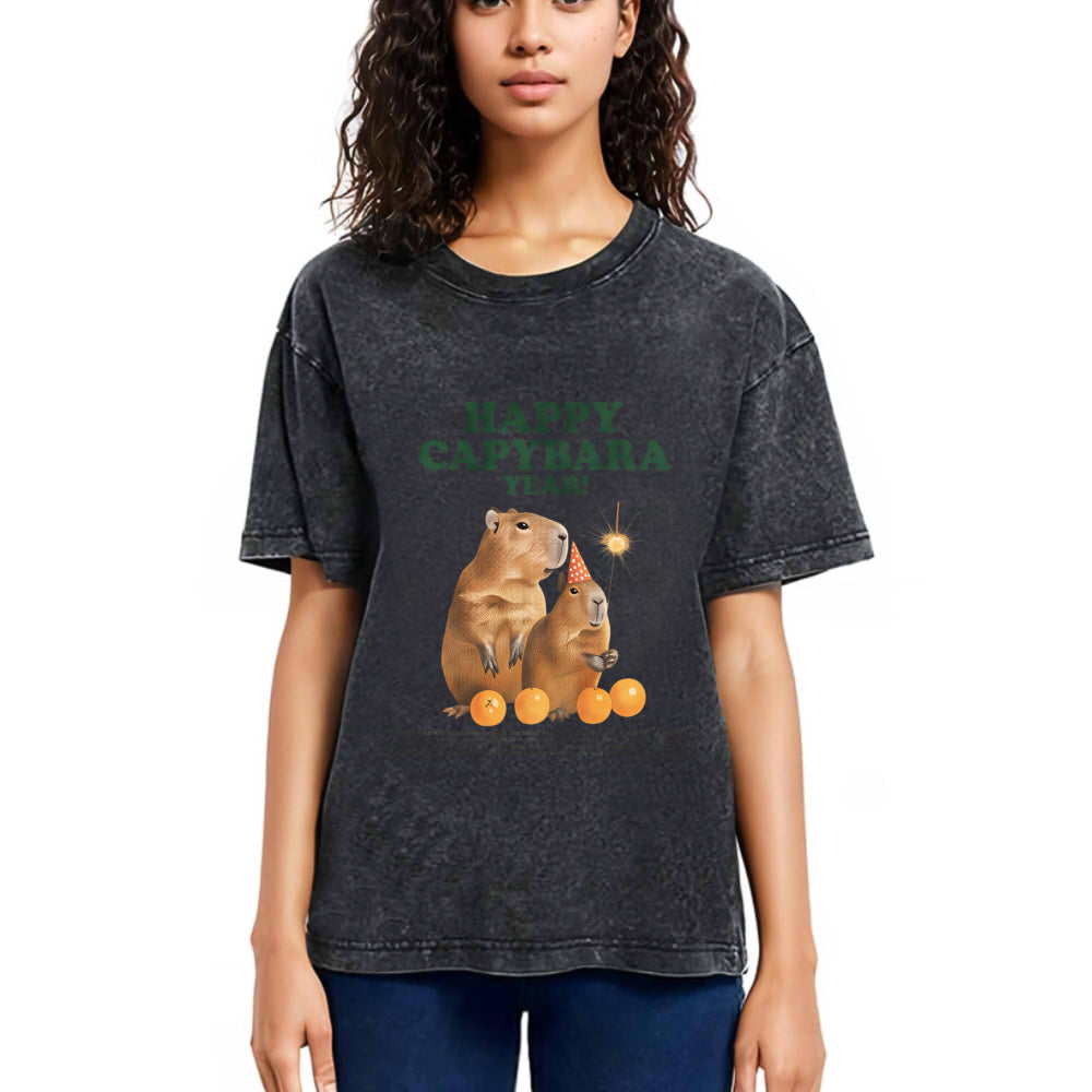Tokyosol Happy Capybara Year Washed T-Shirt