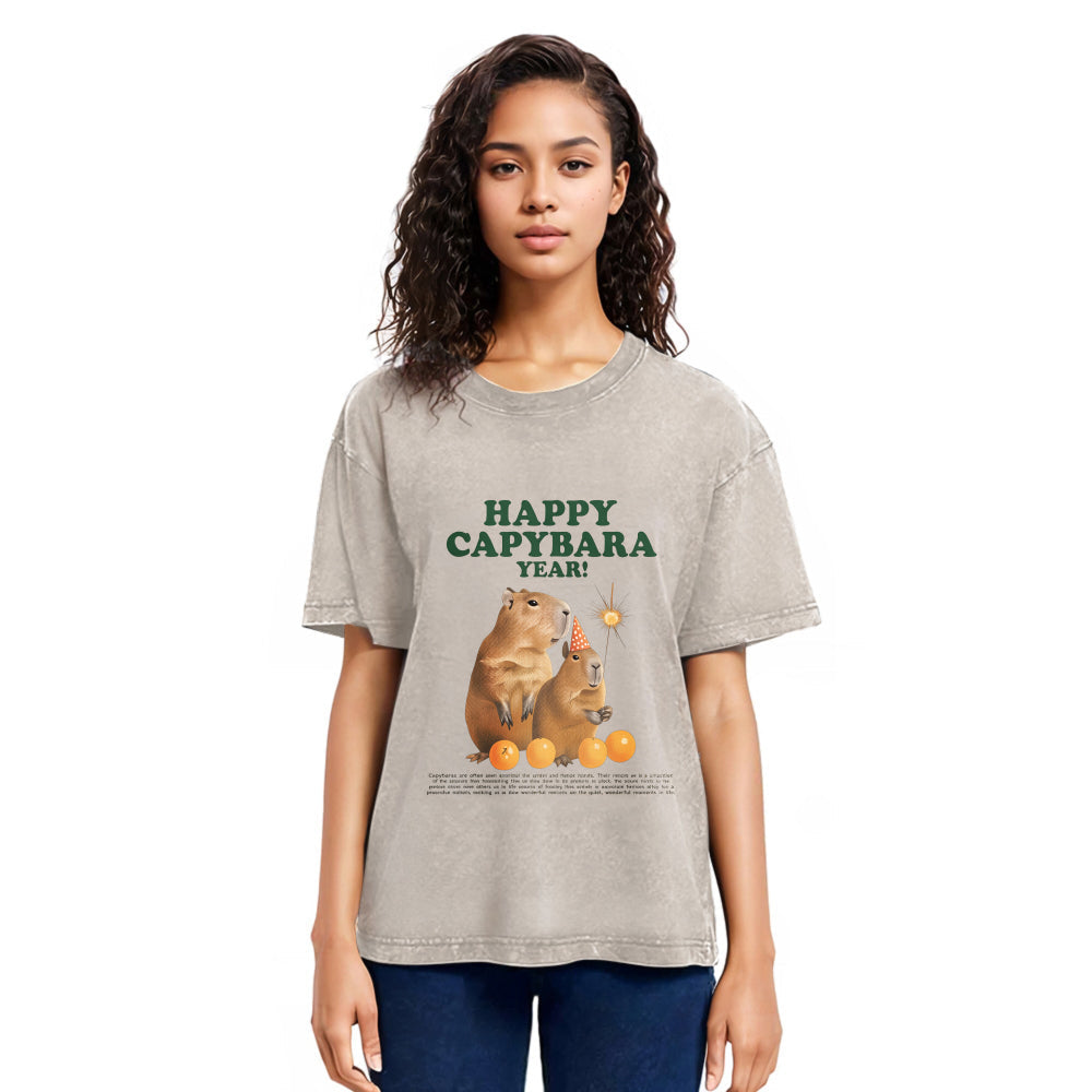 Tokyosol Happy Capybara Year Washed T-Shirt