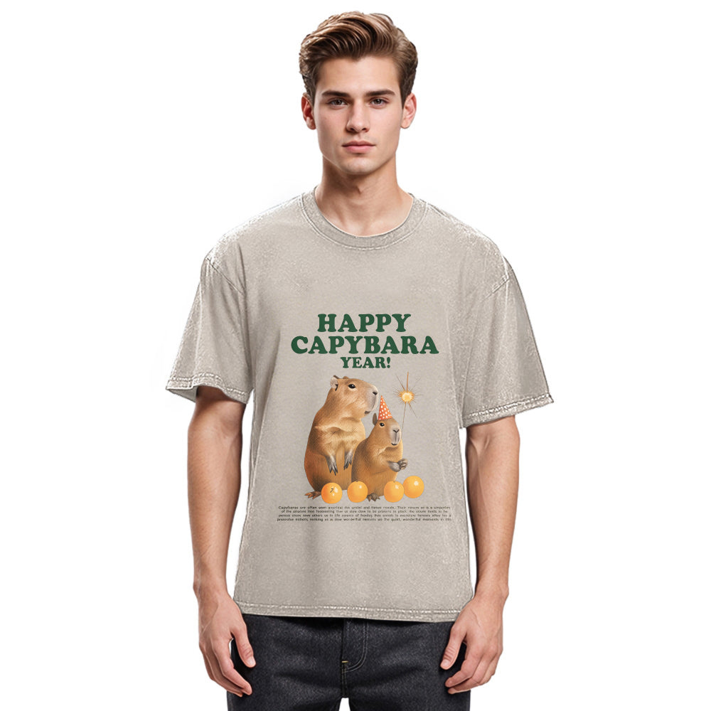 Tokyosol Happy Capybara Year Washed T-Shirt